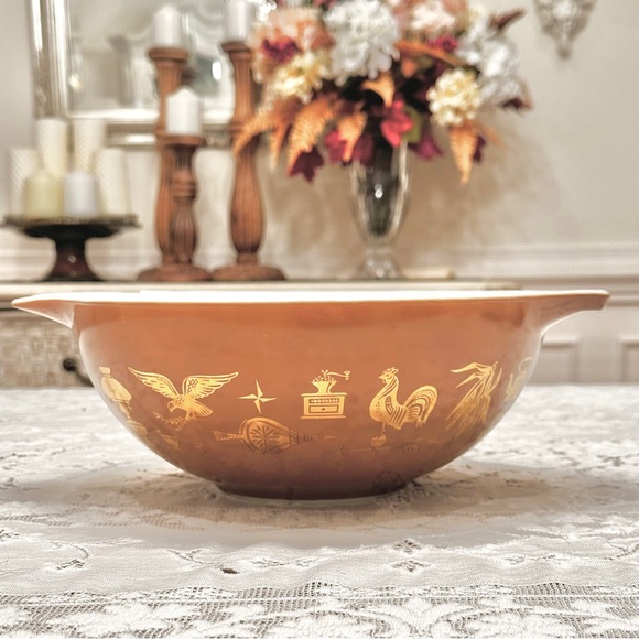 Vintage Pyrex “Early America” Set of 4 Cinderella Nesting Bowls 444 443 442 441 - Picture 5 of 12